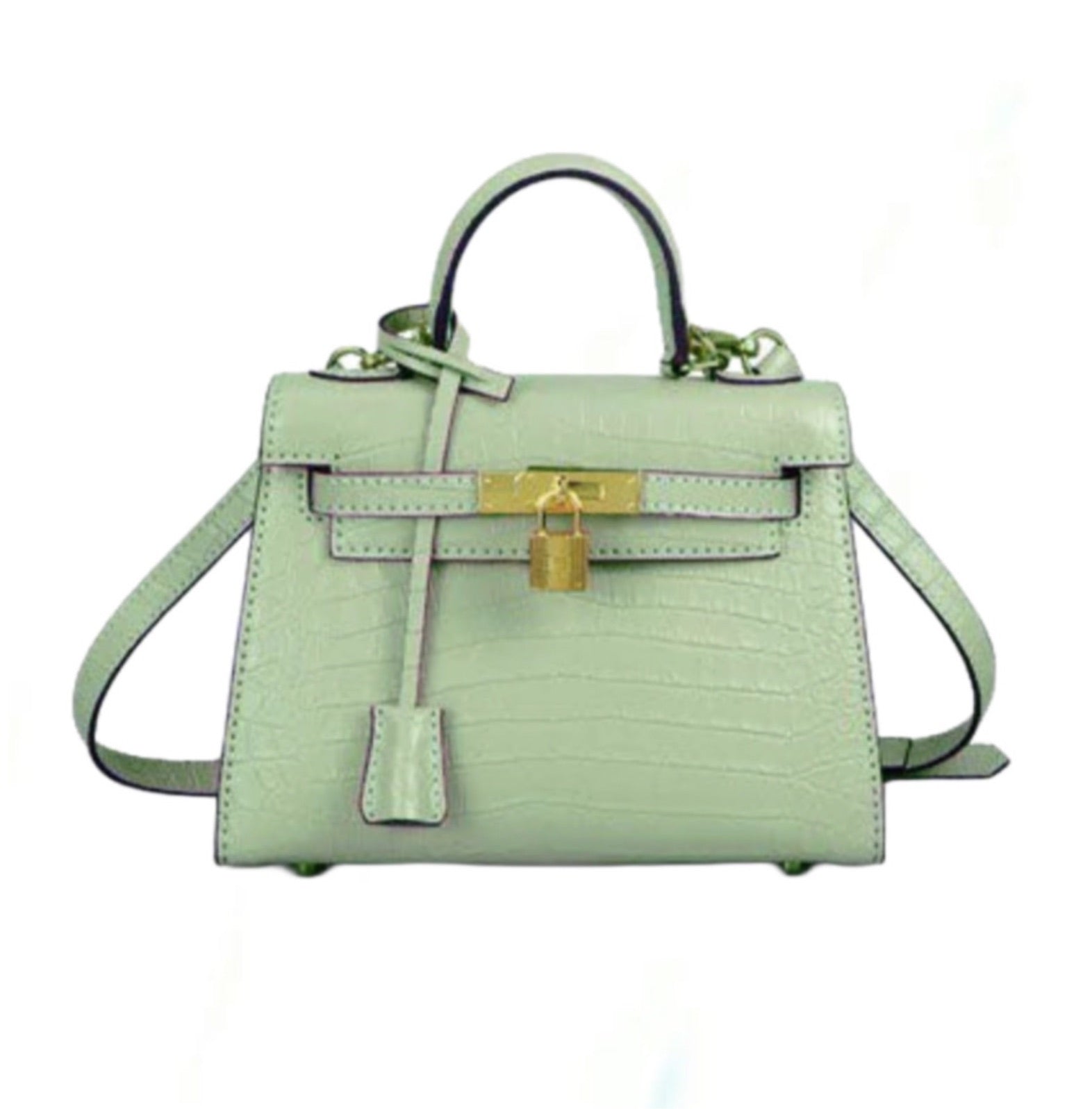 Hermes Mini Kelly 19 Green Crocodile Bag For Women, Women’s