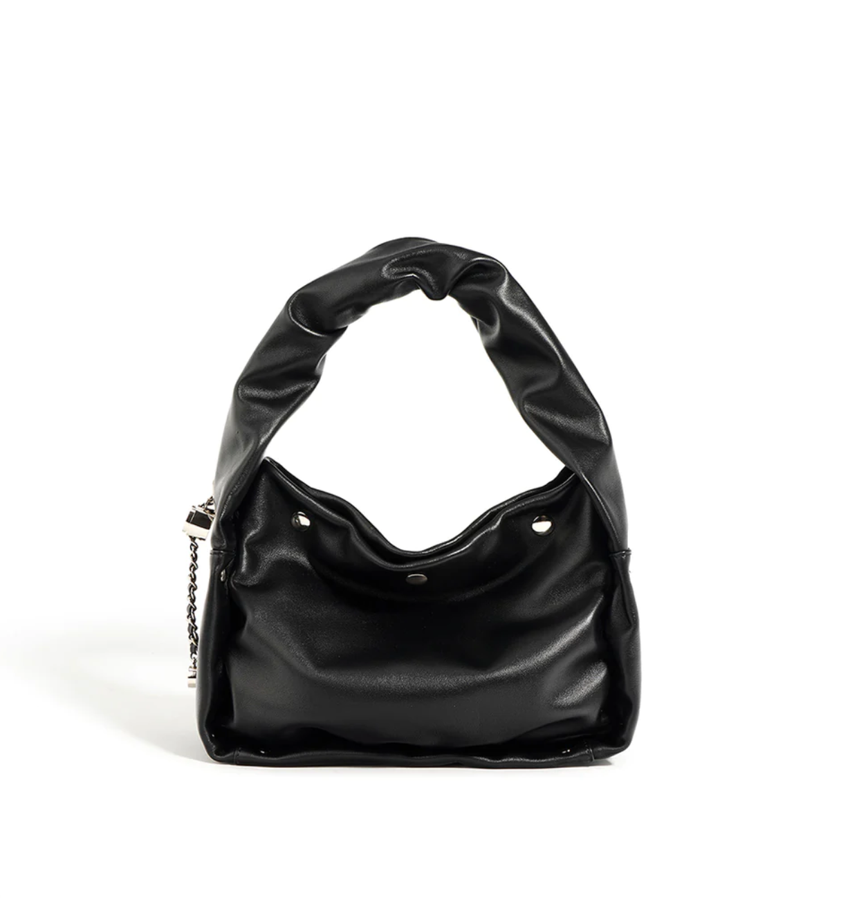 Square leather online handbag