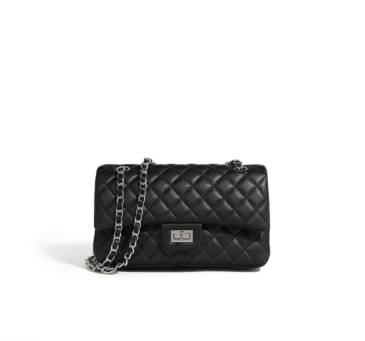Chanel Vintage Chanel 2.55 Double Medium 9 Flap Black Quilted