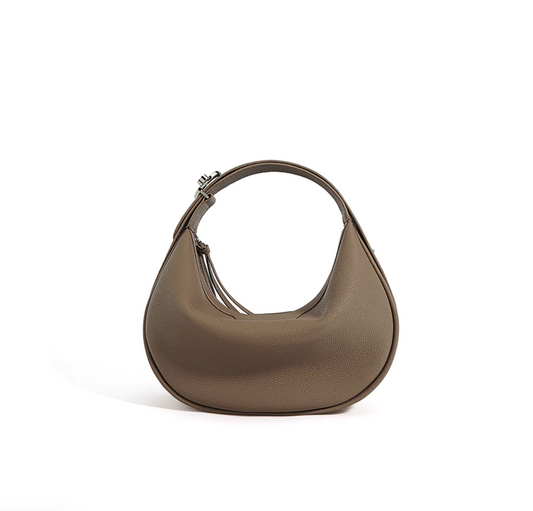 Leather Moon Hobo Handbag