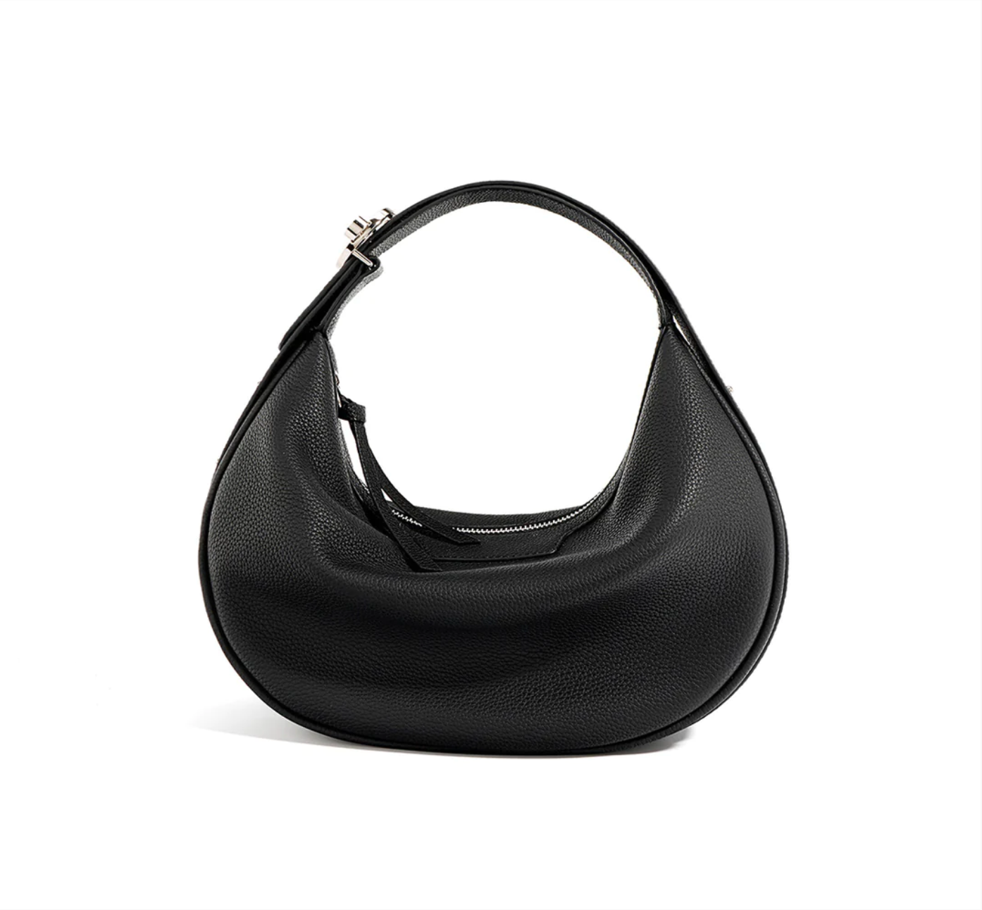 Leather Moon Hobo Handbag