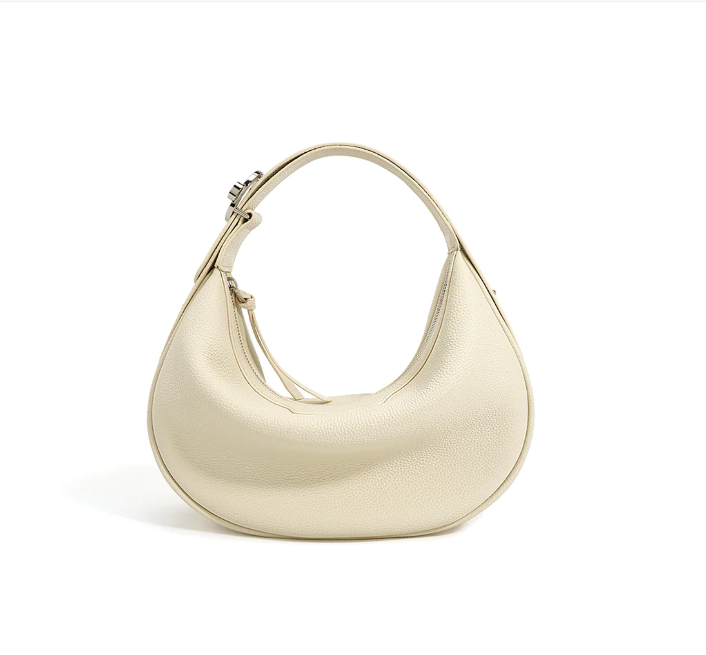 Leather Moon Hobo Handbag