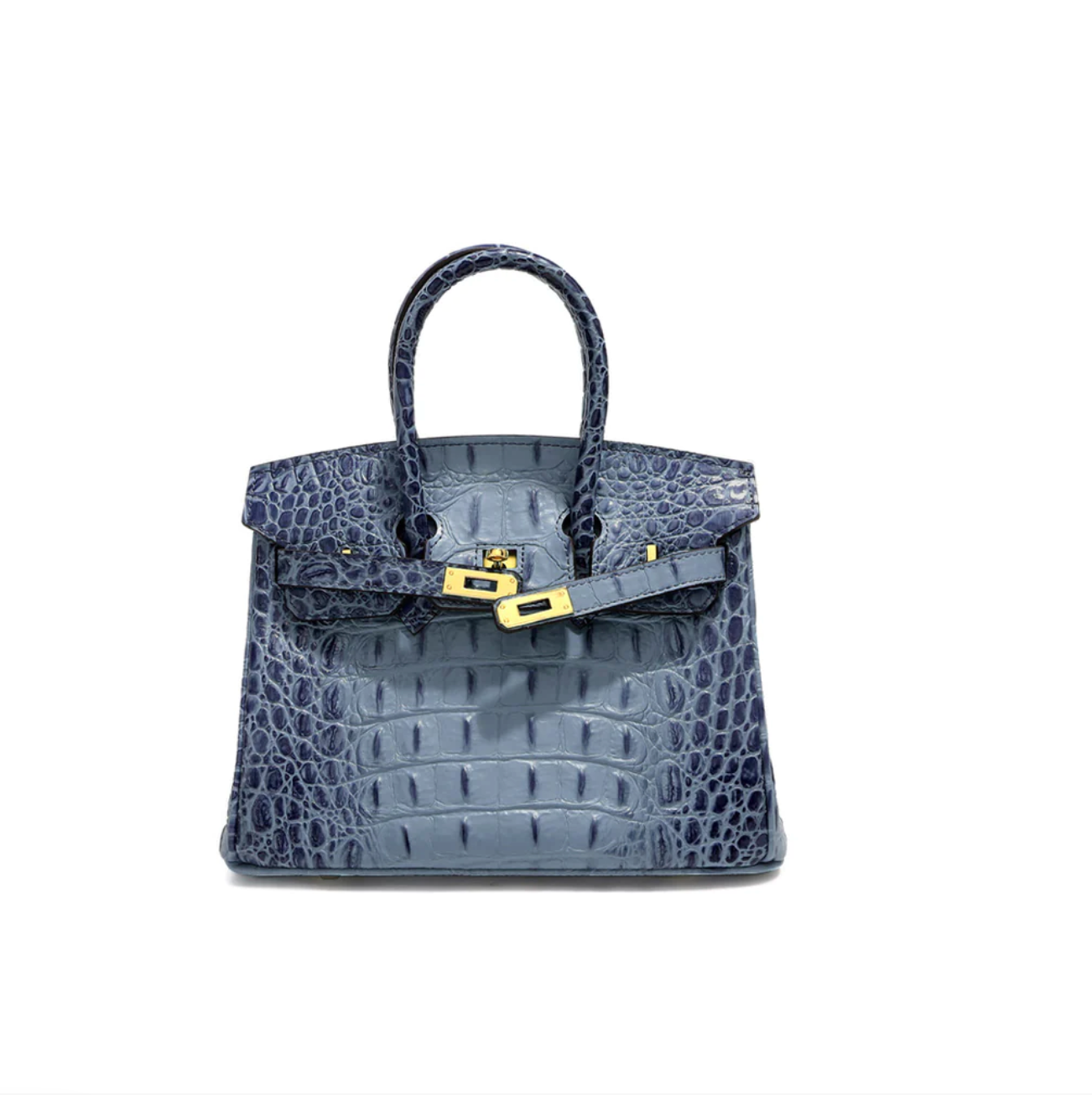 Crocodile Embossed Leather Inspired by Birkin Platinum Bag