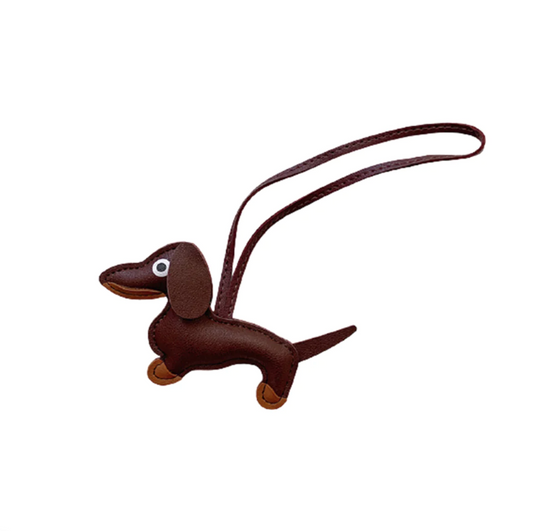 Faux Leather Dachshund Bag Charm