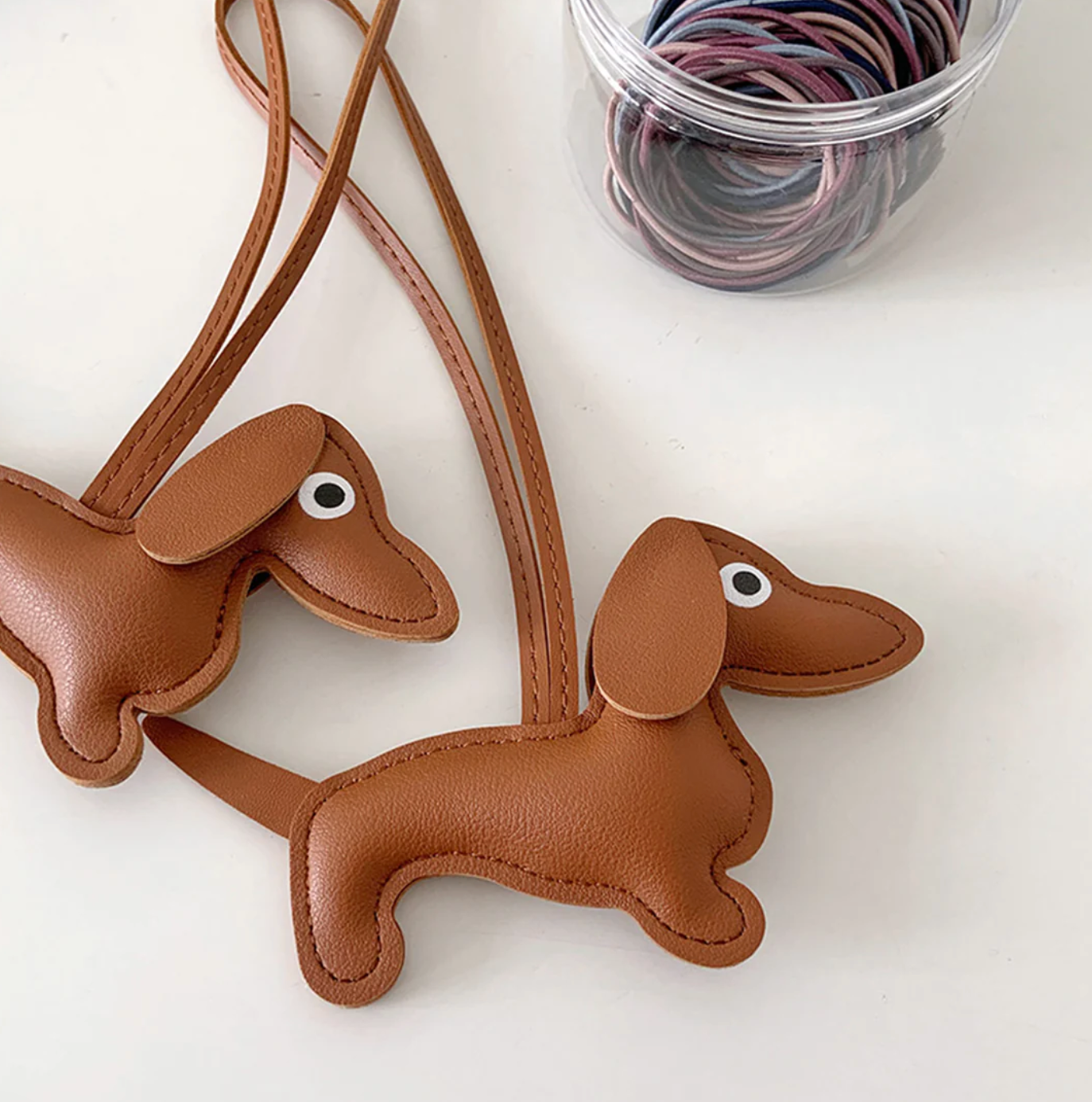 Faux Leather Dachshund Bag Charm