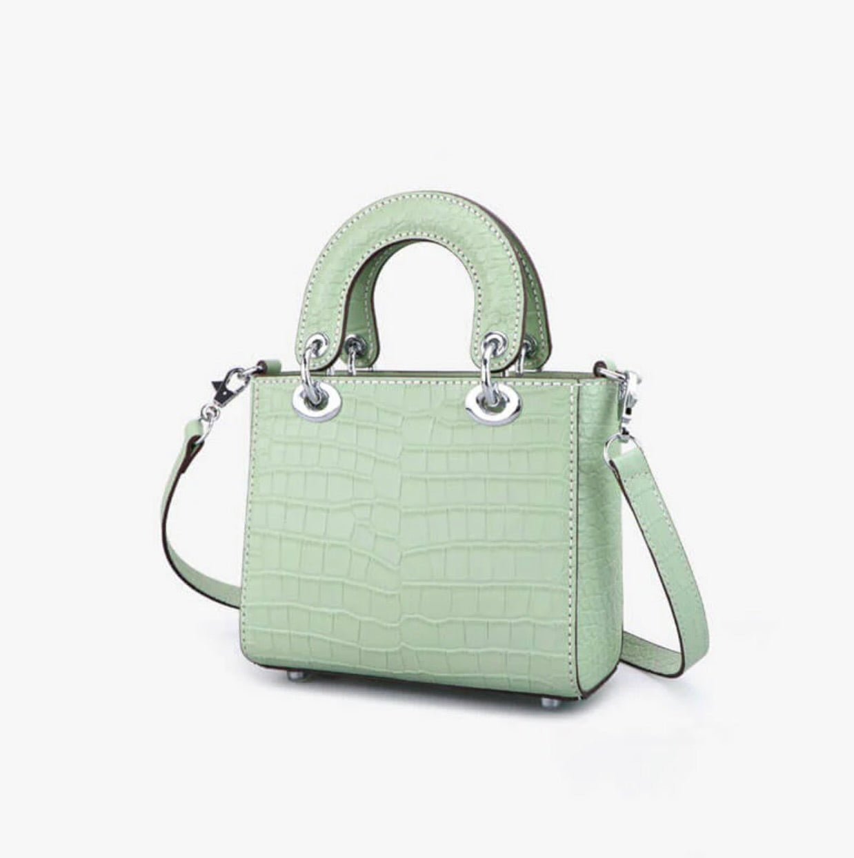 Inspired By Lady Mini Crocodile Leather Bag