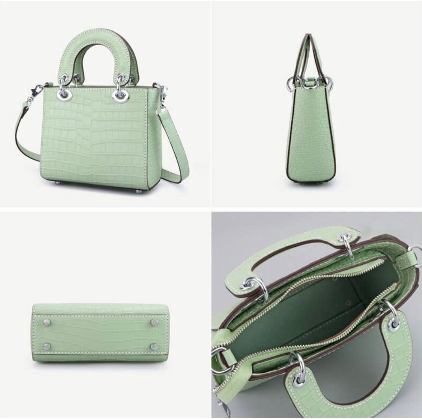 Inspired By Lady Mini Crocodile Leather Bag