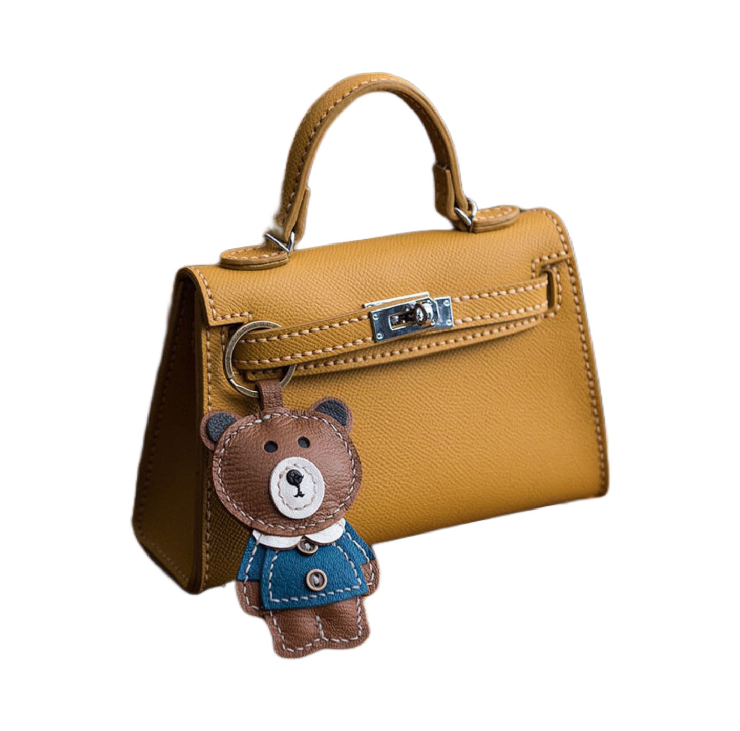 Lambskin Bear Keychain